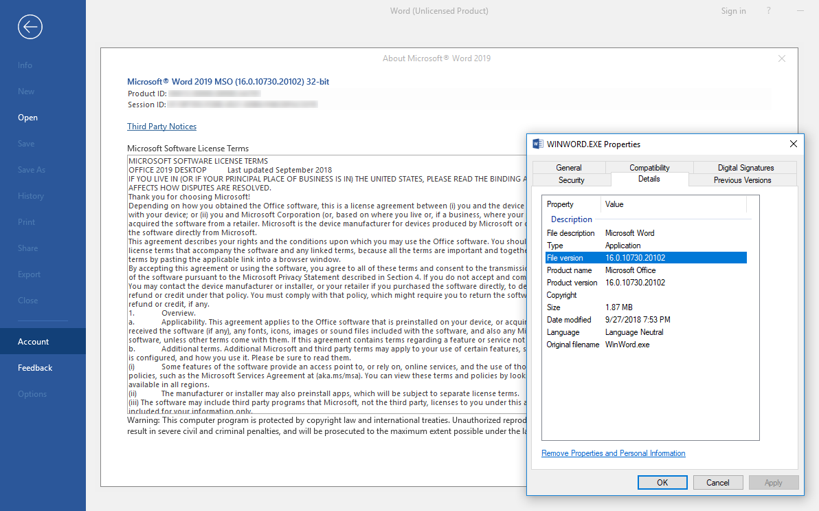 office 2016 update history